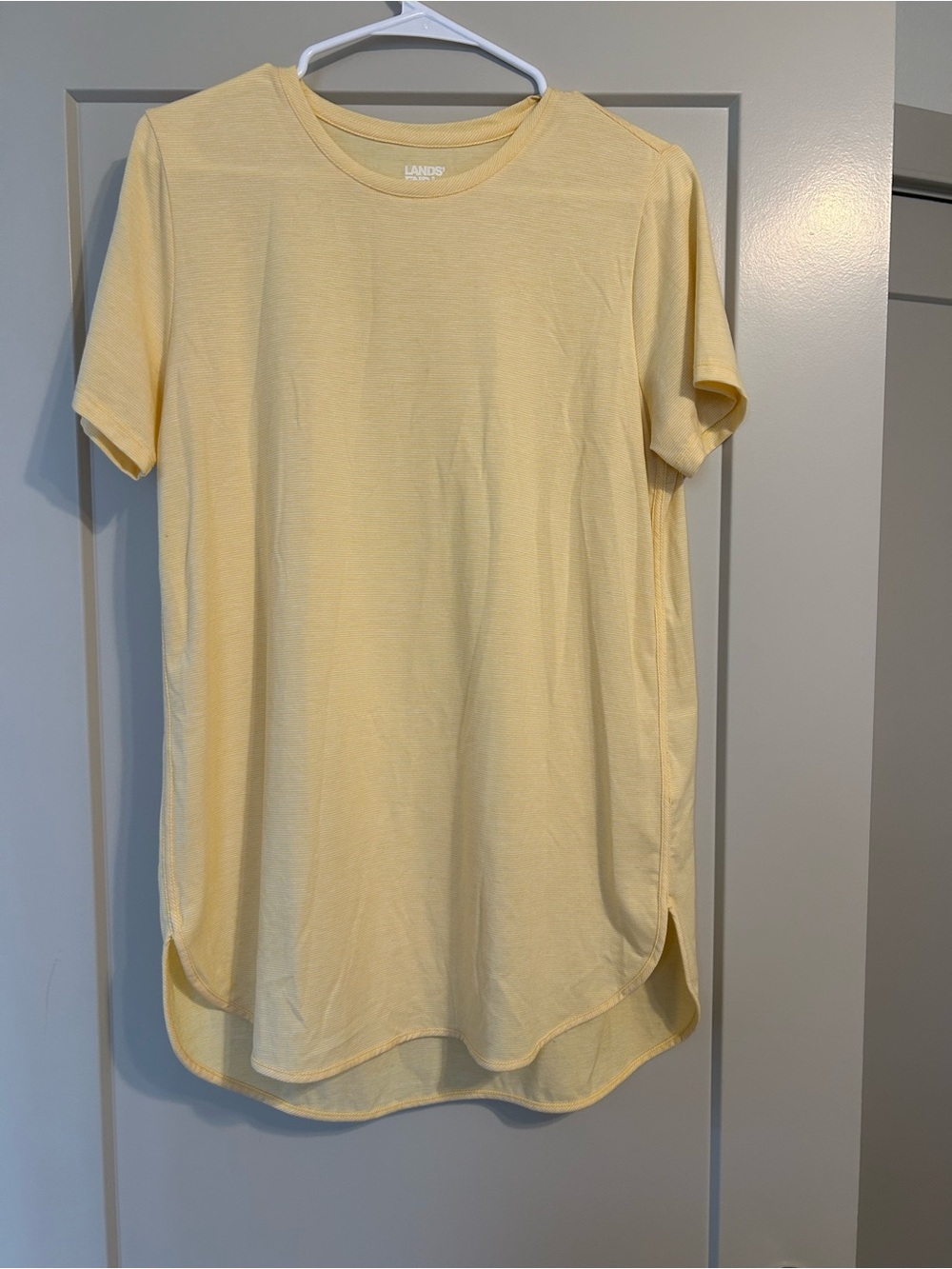 Lands' End Pale Yellow Short Sleeve Crew Tee